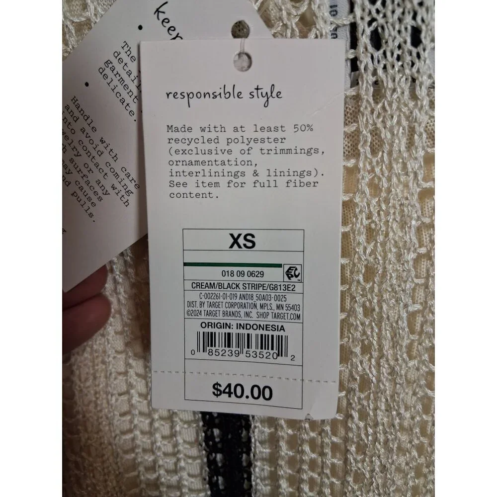NWT A New Day Dress Knit Boho Business Casual Maxi Cream Size XS - Picture 5 of 5